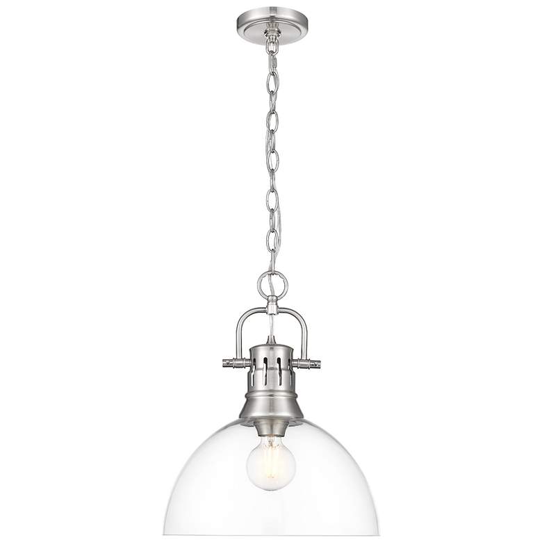 Image 1 Duncan 1-Light Pendant with Chain in Pewter with Clear Glass