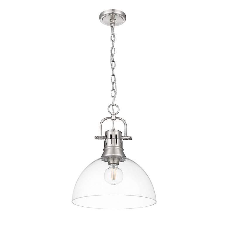 Image 2 Duncan 1-Light Pendant with Chain in Pewter with Clear Glass more views