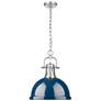 1_Duncan 1-Light Pendant with Chain in Pewter with Matte Navy