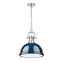 2_Duncan 1-Light Pendant with Chain in Pewter with Matte Navy more views