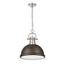2_Duncan 1-Light Pendant with Chain in Pewter with Rubbed Bronze more views