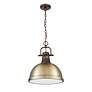 2_Duncan 1-Light Pendant with Chain in Rubbed Bronze with Aged Brass more views