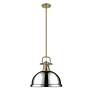 Thumbnail2 of Duncan 1-Light Pendant with Rod in Aged Brass with Chrome more views