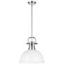1_Duncan 1-Light Pendant with Rod in Chrome with Matte White