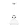 2_Duncan 1-Light Pendant with Rod in Chrome with Matte White more views