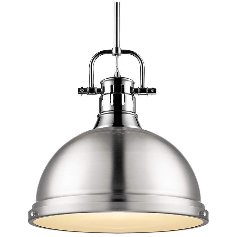 Image 1 Duncan 1-Light Pendant with Rod in Chrome with Pewter