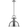 2_Duncan 1-Light Pendant with Rod in Chrome with Pewter more views