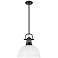 Duncan 1-Light Pendant with Rod in Matte Black with Matte White