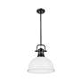 2_Duncan 1-Light Pendant with Rod in Matte Black with Matte White more views