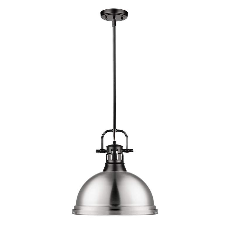 Image 2 Duncan 1-Light Pendant with Rod in Matte Black with Pewter more views