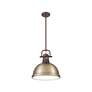 Thumbnail2 of Duncan 1-Light Pendant with Rod in Rubbed Bronze with Aged Brass more views