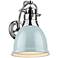 Duncan 13" High Gloss Seafoam Shade Chrome Wall Sconce