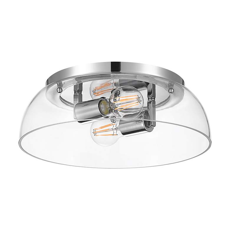 Image 2 Duncan 14" Flush Mount in Chrome with Clear Glass more views