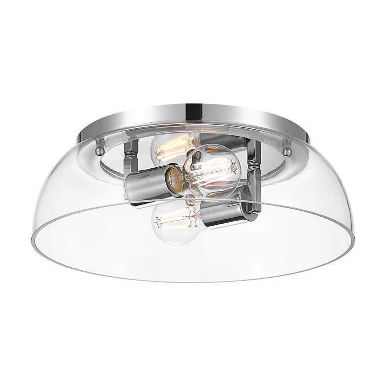 Image 3 Duncan 14" Flush Mount in Chrome with Clear Glass more views
