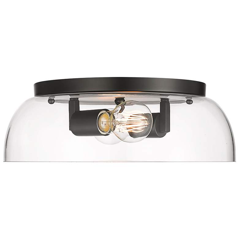 Image 1 Duncan 14" Flush Mount in Matte Black with Clear Glass