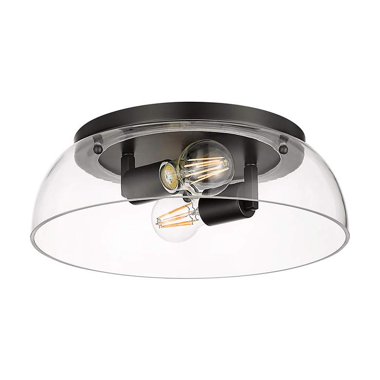 Image 2 Duncan 14" Flush Mount in Matte Black with Clear Glass more views
