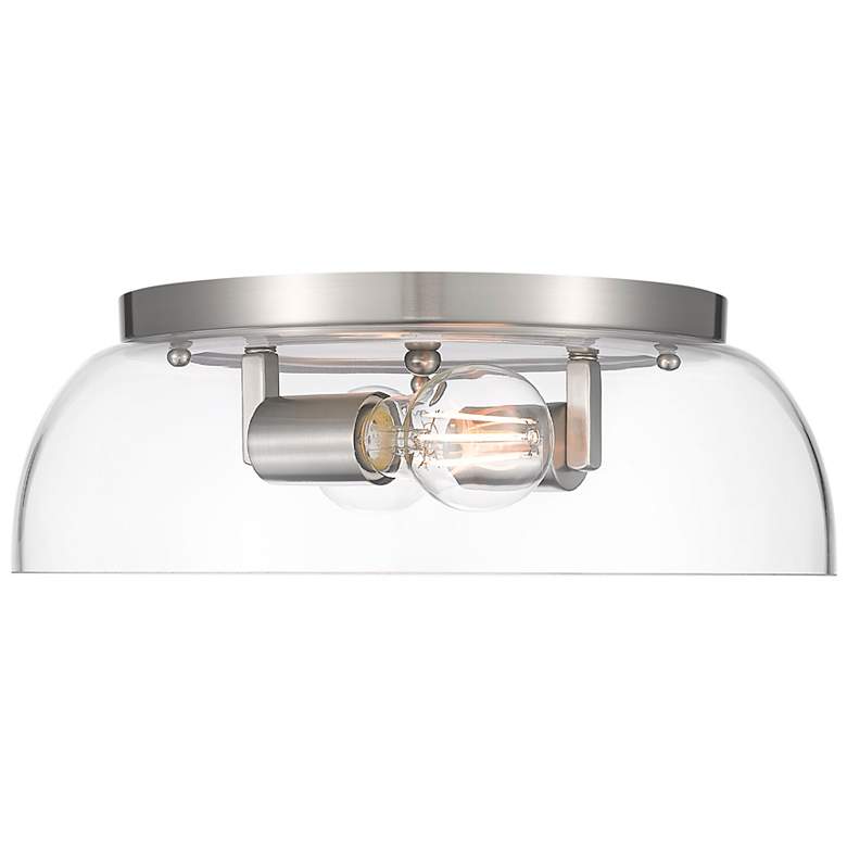 Image 1 Duncan 14" Flush Mount in Pewter with Clear Glass