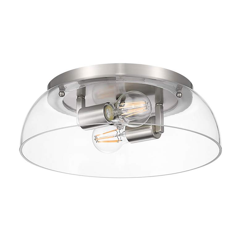 Image 2 Duncan 14" Flush Mount in Pewter with Clear Glass more views