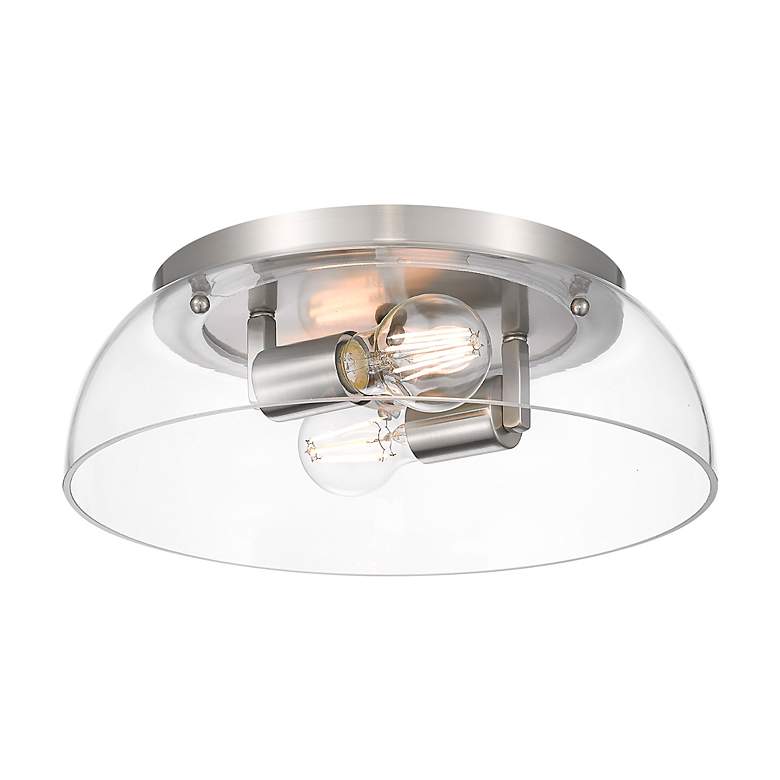 Image 3 Duncan 14" Flush Mount in Pewter with Clear Glass more views