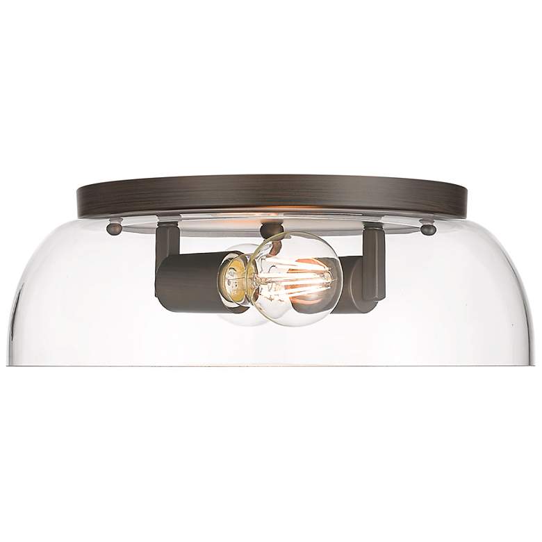 Image 1 Duncan 14" Flush Mount in Rubbed Bronze with Clear Glass
