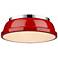 Duncan 14" Chrome 2-Light Flush Mount with Red Shade