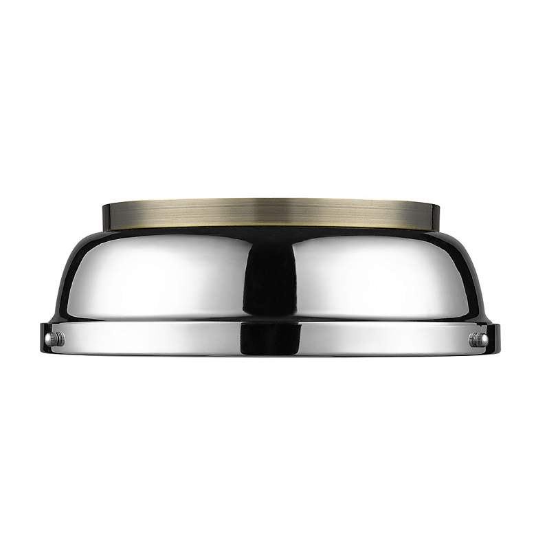 Image 2 Duncan 14" Flush Mount in Aged Brass with Chrome more views
