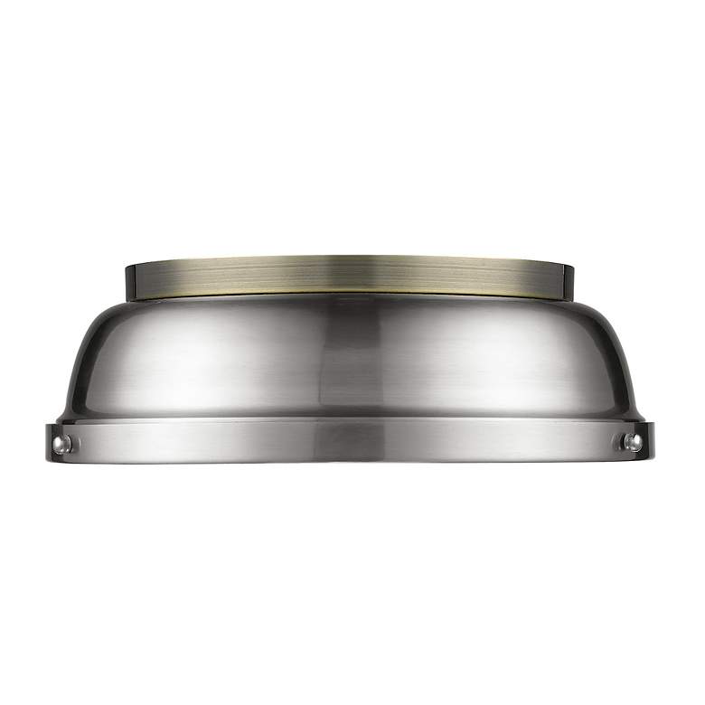 Image 2 Duncan 14" Flush Mount in Aged Brass with Pewter more views
