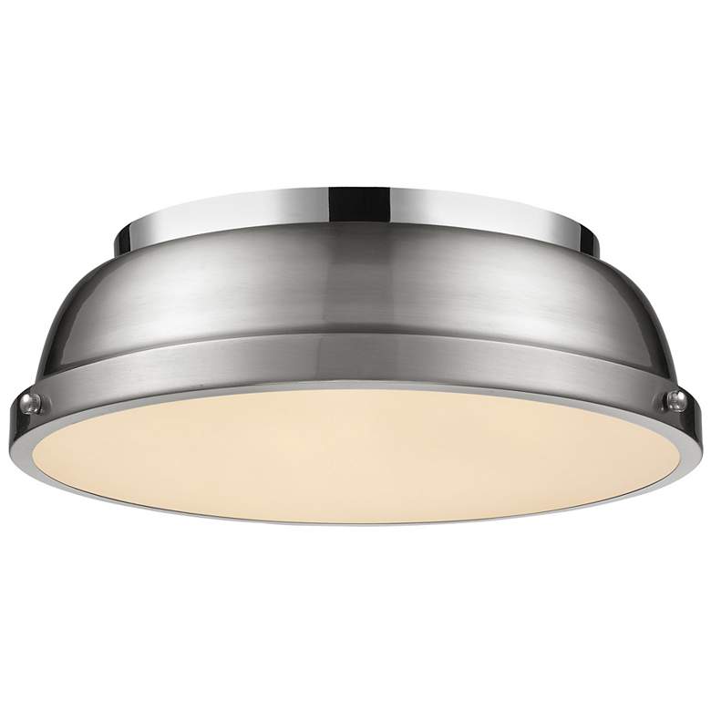 Image 1 Duncan 14" Flush Mount in Chrome with Pewter