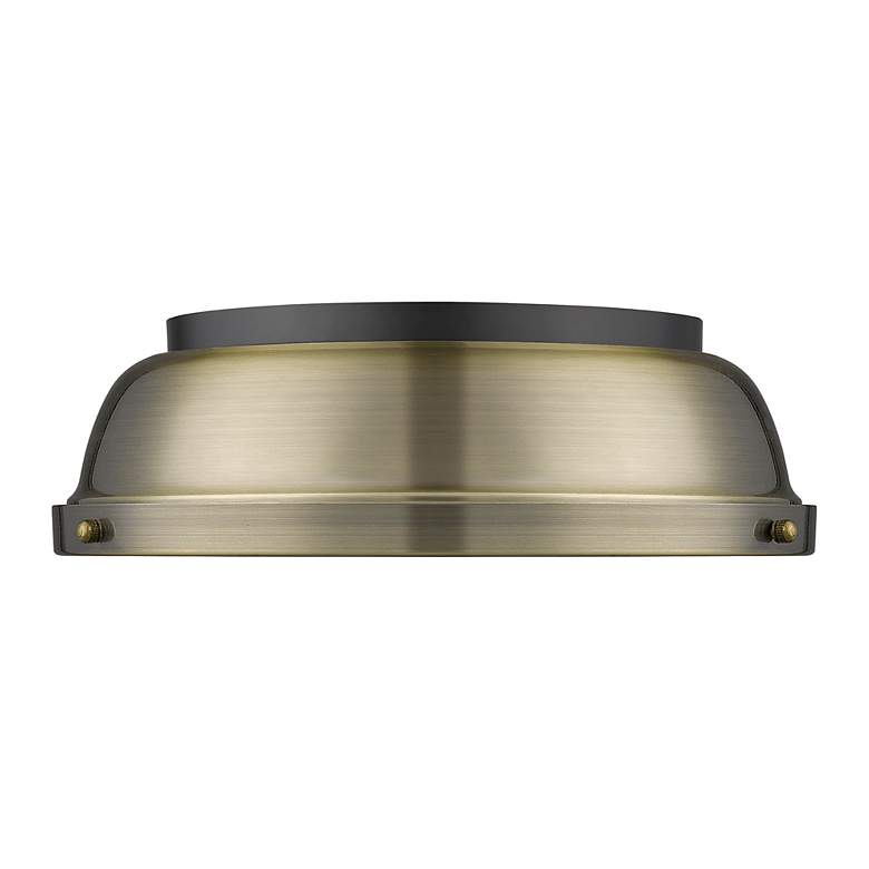 Image 2 Duncan 14" Flush Mount in Matte Black with Aged Brass more views