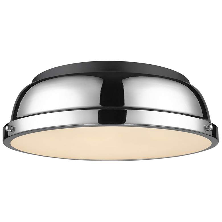 Image 1 Duncan 14" Flush Mount in Matte Black with Chrome