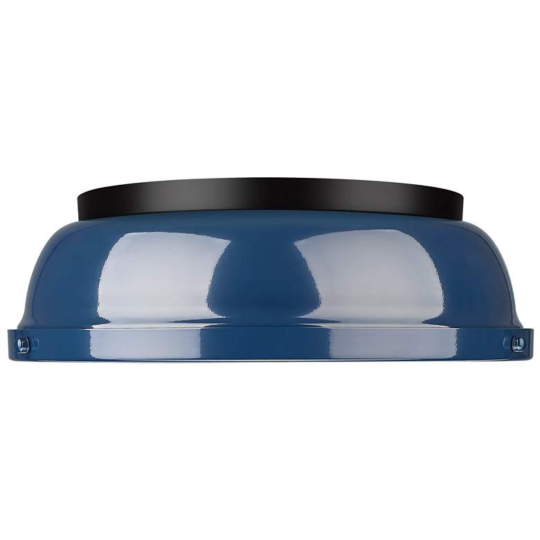 Image 1 Duncan 14" Flush Mount in Matte Black with Matte Navy