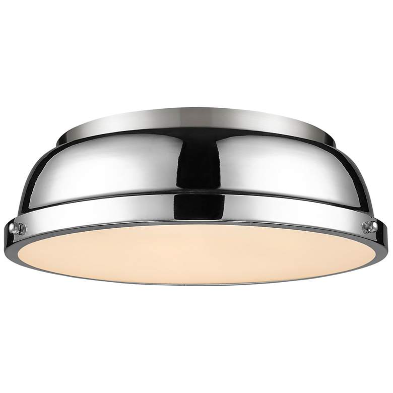 Image 1 Duncan 14" Flush Mount in Pewter with Chrome