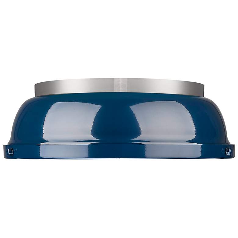 Image 1 Duncan 14" Flush Mount in Pewter with Matte Navy