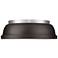 Duncan 14" Flush Mount in Pewter with Rubbed Bronze