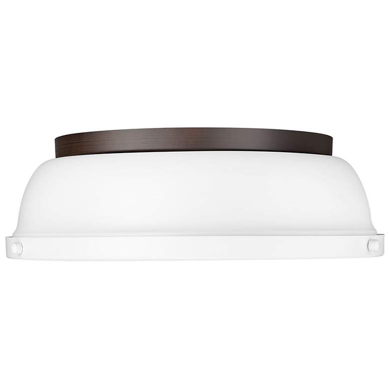 Image 1 Duncan 14" Flush Mount in Rubbed Bronze with Matte White