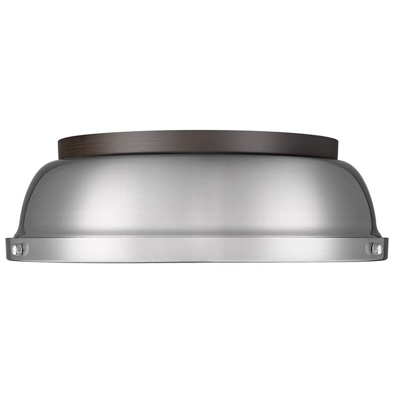 Image 1 Duncan 14" Flush Mount in Rubbed Bronze with Pewter