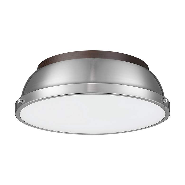 Image 2 Duncan 14" Flush Mount in Rubbed Bronze with Pewter more views