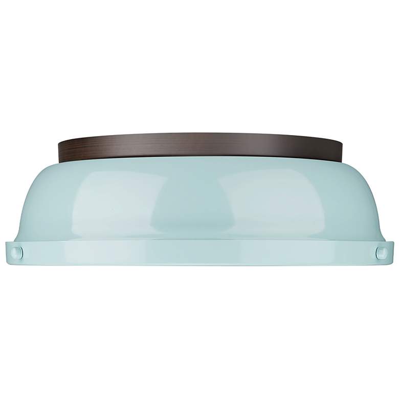 Image 1 Duncan 14" Flush Mount in Rubbed Bronze with Seafoam