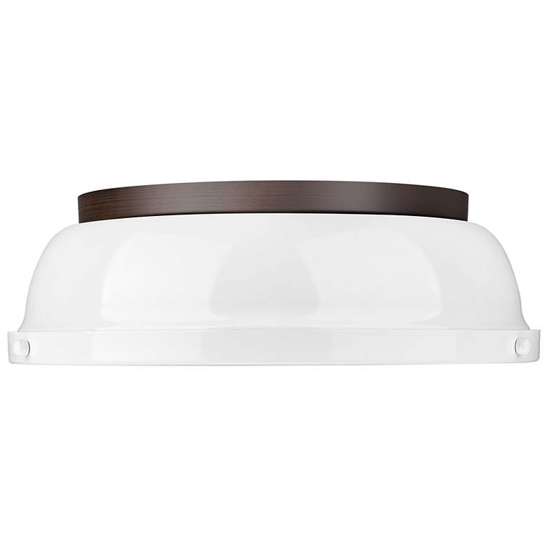 Image 1 Duncan 14" Flush Mount in Rubbed Bronze with White