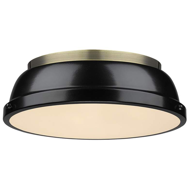 Image 1 Duncan 14" Flush Mount with Black Shade