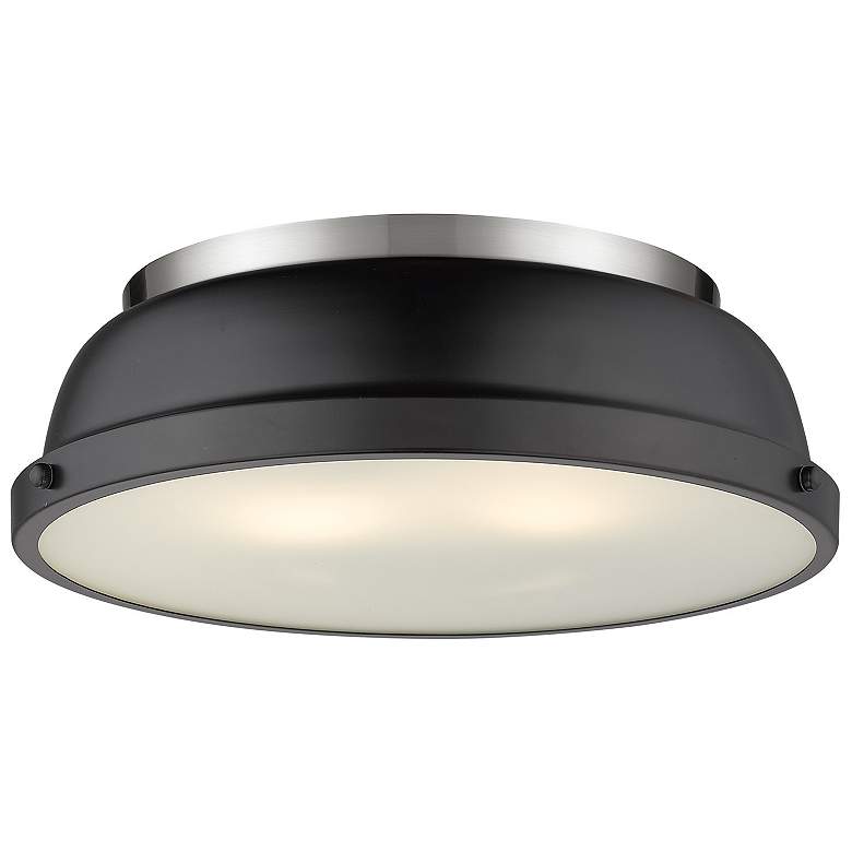 Image 1 Duncan 14 inch Flush Mount with Black Shade