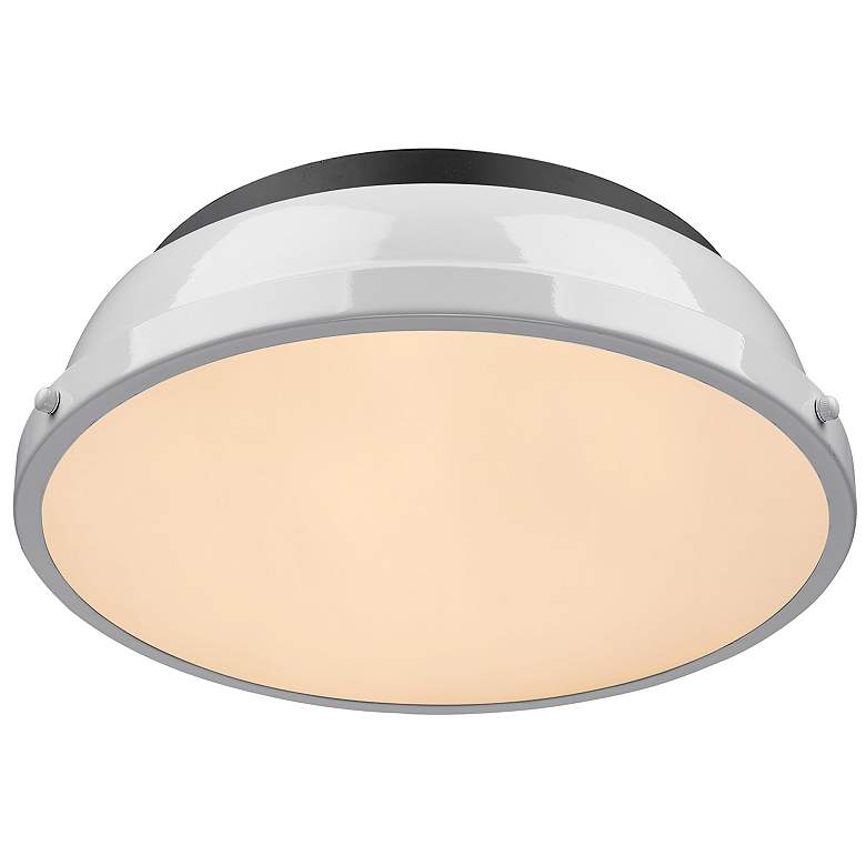 Image 1 Duncan 14 inch Flush Mount with White Shade