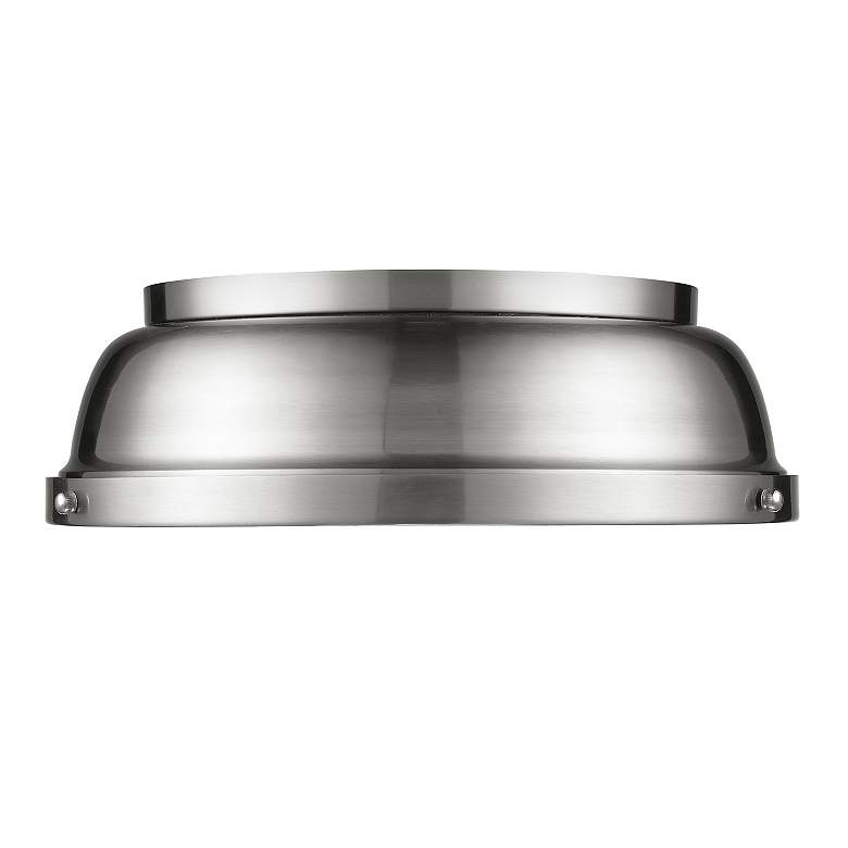 Image 2 Duncan 14" Pewter 2-Light Flush Mount with Pewter Shade more views