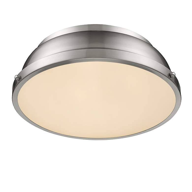 Image 3 Duncan 14" Pewter 2-Light Flush Mount with Pewter Shade more views