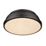 Thumbnail3 of Duncan 14" Rubbed Bronze 2-Light Flush Mount with Rubbed Bronze Shade more views