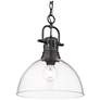2_Duncan 14" Wide 1-Light Matte Black Pendant with Clear Glass