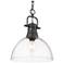 Duncan 14" Wide 1-Light Matte Black Pendant with Clear Glass