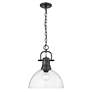 3_Duncan 14" Wide 1-Light Matte Black Pendant with Clear Glass more views