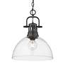 4_Duncan 14" Wide 1-Light Matte Black Pendant with Clear Glass more views