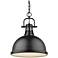 Duncan 14" Wide 1-Light Pendant with Chain in Matte Black